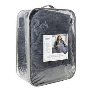 NWT Pure Enrichment PureRelief Deluxe Heated Blanket Micromink Velvet Full Size